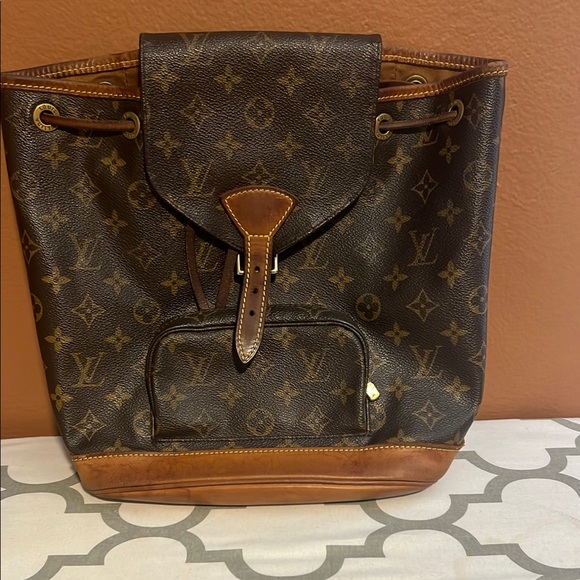 Louis Vuitton Brown Monogram Backpack with Leather Trim - Picture 1 of 7